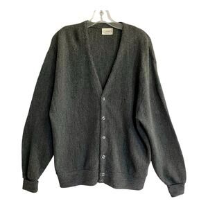 Classics Cardigan Sweater Size Large Men Gray Made In USA Grandpa Preppy…